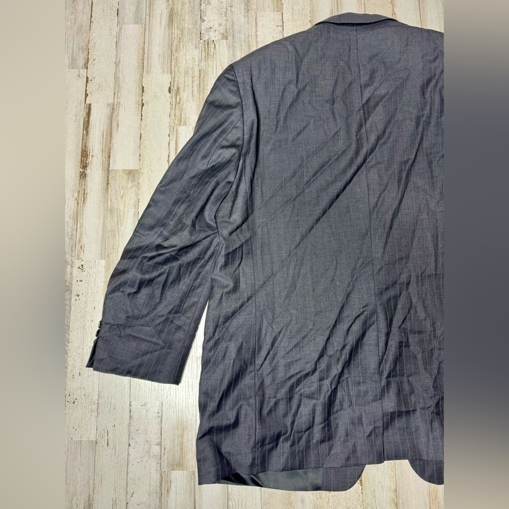 Lauren Ralph Lauren Blazer Jacket Men's 46R Gray Classic Stripe - Picture 8 of 12